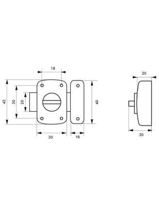 Verrou de meuble Alouette 30 mm à bouton bronze THIRARD