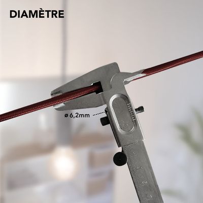 Câble électrique tissu rouge 3m - TIBELEC