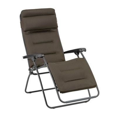 Fauteuil relax matelassé zéro gravité marron taupe RSX CLIP -LAFUMA