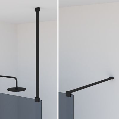 Barre de fixation murale 120 cm horizontale chromée pour paroi de douche - OCEA