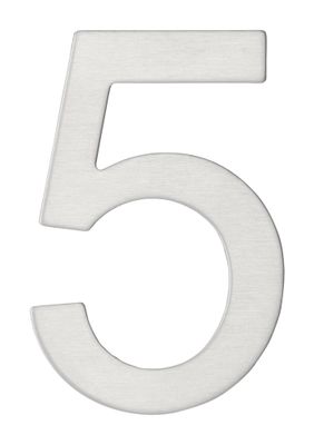 Chiffre 5 adhésif hauteur 76 mm inox THIRARD