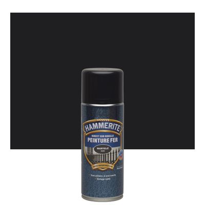 Peinture aspect martelé spécial fer en aérosol 400 mL noir - HAMMERITE