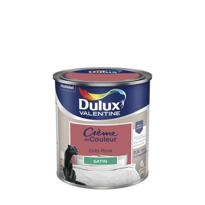Peinture crème de couleur Grès Rose Satin 0.5 L - DULUX VALENTINE