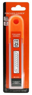 Lames de cutter cassables 25 mm par 10 FISCHER DAREX