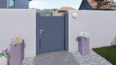 Portillon Balthazar alu réversible 1m x 1m51 gris COFRECO