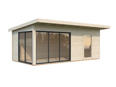 Studio de jardin en bois Andrea avec baies coulissantes double vitrage - 25,7 m² hors-tout - Livraison à domicile - PALMAKO
