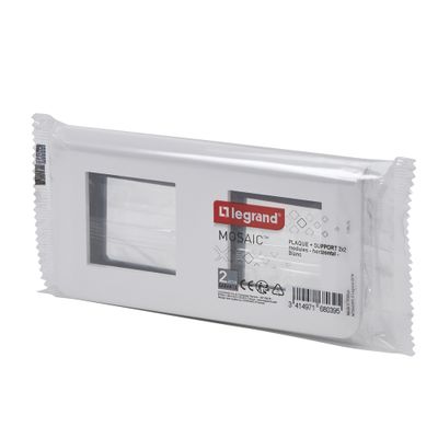 Plaque de finition 2 x 2 modules horizontale Blanc - Mosaic LEGRAND