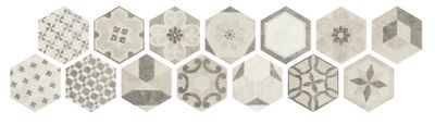 Carrelage sol intérieur hexagone à motifs BIBULCA ép 10 mm 20 x 17,5 cm paquet de 0,71 m² IMSO