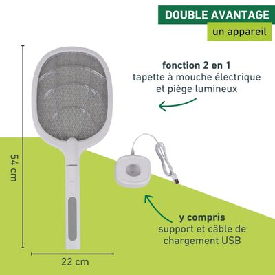 Raquette à insectes (mouche, moustique, mite) 2 en 1 - WINDHAGER