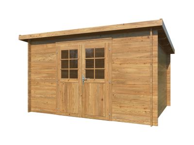 Abri de jardin en bois autoclave marron Alice - 12,2 m² hors-tout - Livraison à domicile incluse - PALMAKO