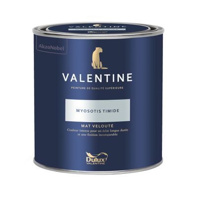 Peinture Valentine Mat Velouté Myosotis Timide 0,5 L -  DULUX VALENTINE