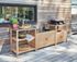 Meuble de jardin acacia avec plateau en granit noir FIDGI 2 - PROLOISIRS
