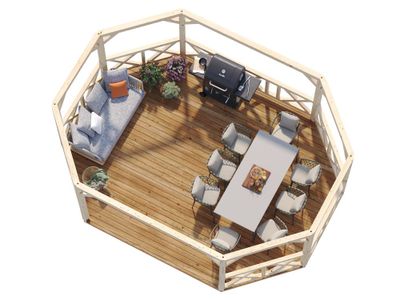 Kiosque de jardin en bois Betty - 25 m² intérieur - Couverture de toit en shingles - Livraison à domicile incluse - PALMAKO