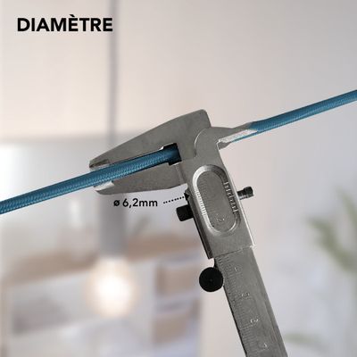 Câble électrique tissu bleu indigo 3m - TIBELEC