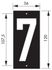 Plaque chiffre 7  à visser 56 x 130 mm fond noir THIRARD