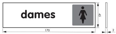 Plaque signalétique adhésive Dames 170 x 45 mm THIRARD