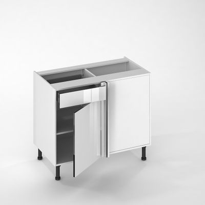 Fileur d'angle pour meuble bas de cuisine Cristal blanche 70 x 4,6 x 4,6 cm OFITRES