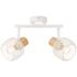 Réglette GIADA E14 2x28W blanc et bois- BRILLIANT