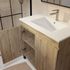 OP Meuble de salle de bains Timber 2 portes 80 x 83 x 46 cm MDF chêne naturel + vasque céramique blanche- AURLANE