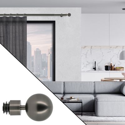 Embout déco boule en métal diam 28 mm Finition Gun foncé - MOBOIS