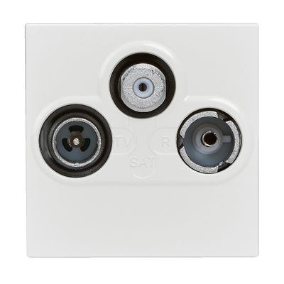 Prise TV, radio et satellite encastrable 2 modules Blanc - Mosaic LEGRAND
