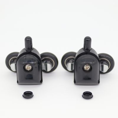 Roulettes double corps noires pour portes de douche diamètre 23mm - AURLANE