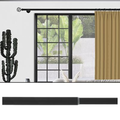 Tringle à rideaux en métal extensible de 2.4 m à 4 m diam 28 mm Finition Noir mat - MOBOIS