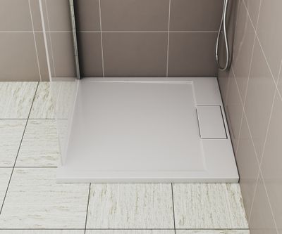 Receveur de douche 90x90 cm résine blanc brillant Island - OCEA
