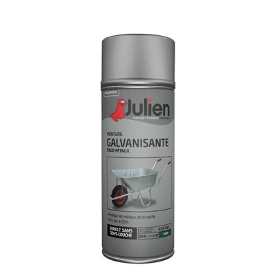 Bombe de peinture galvanisante à froid satin incolore 400 mL - JULIEN