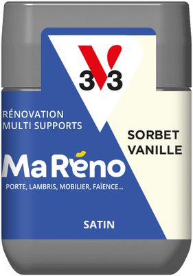 Peinture de rénovation multi- V33supports MaRéno sorbet vanille finition satinée 75 mL - V33