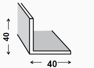 Cornière égale aluminium anodisé incolore 40 x 40 x 1,2 mm 2 m CQFD