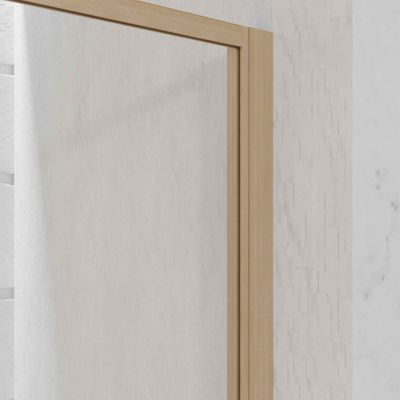 Paroi de douche à l'italienne 140x200 cm profilé bois verre transparent 6 mm Wood Edge - AURLANE