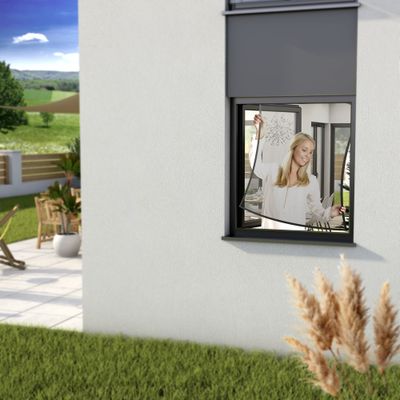 Moustiquaire cadre de fenêtre flex noire 100x120 cm WINDHAGER