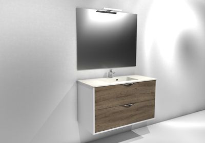 Meuble de salle de bains Frenchart 2 portes 100 x 56 x 47 cm panneau de particules blanc et pitaya - CONCILIO