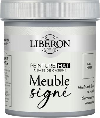 Peinture meuble bois à la caséine mat gris perlé 0,5 L - LIBERON