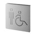 Plaque signalétique Wc homme handicapé 120 x 120 mm inox brossé THIRARD