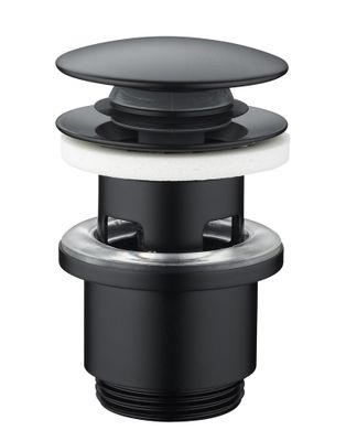 Bonde de lavabo clic-clac avec trop plein NF noire 75mm ROUSSEAU SANITAIRE