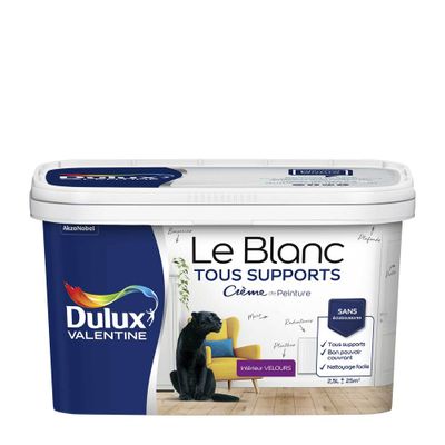 Peinture acrylique Tous Support blanc velours 2,5 L - DULUX VALENTINE
