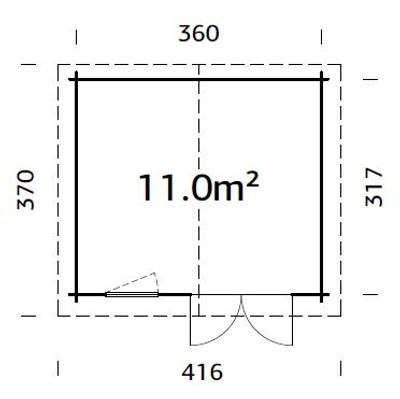 Abri de jardin bois autoclave Marron Valentine 11m2 Livraison à domicile incluse