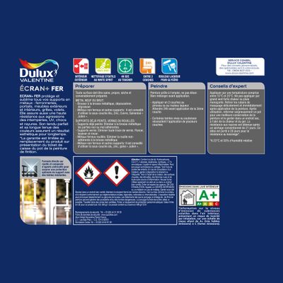 Peinture Ecran+ Fer Brillant Vert Basque 250 mL - DULUX VALENTINE
