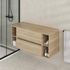 Meuble de salle de bains Timber 2 tiroirs + niches 120 x 56 x 46 cm MDF chêne naturel - AURLANE