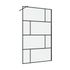 Paroi de douche à l'italienne 120x195 cm profilé noir verre transparent 5 mm Bricks - AURLANE