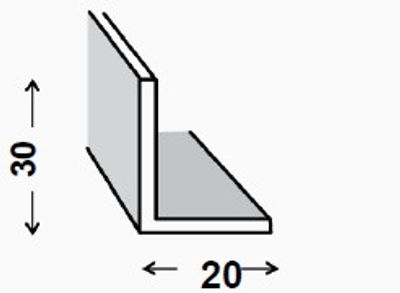 CORNIERE ALU INC. 30X20X1,2-2M