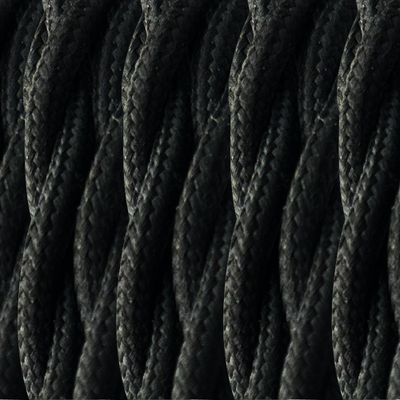 Câble électrique tissu torsadé noir 3m - TIBELEC