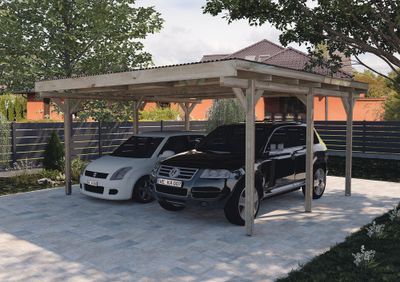 Carport double -  616 - 500 x 300 cm Livraison gratuite domicile WEKA