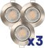 Spots LED encastrables GU10 lumière blanc chaud Acier par 3 - Quartz ARLUX