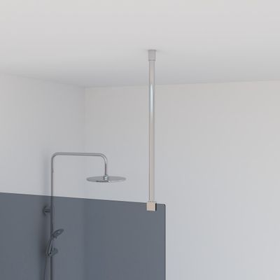 Barre de fixation murale 60 cm verticale chromée pour paroi de douche - OCEA