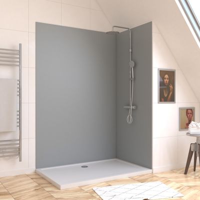 Panneau mural de douche 120x210 cm argent - AURLANE