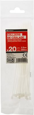 Colliers de serrage 2,5 x 150 mm transparent par 20