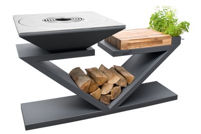 Brasero de cuisson G5 graphite avec plaque plancha, grille et couvercle de protection ARTISS